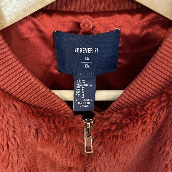 EUC Forever 21 “mink” rust bomber style jacket. Size medium. - Picture 4 of 7